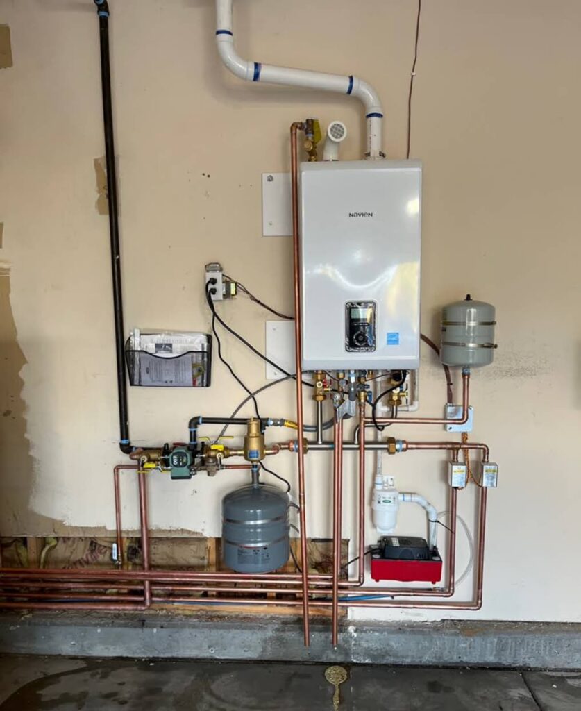 A series of pipes in a home